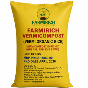 vermicompost (vermi organic rich) enriched vermicompost with asb, phb, khb and vam